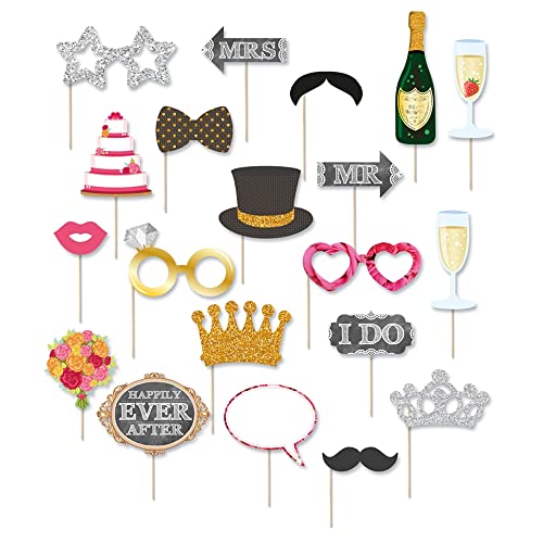 Wedding Pack of 20 Fun Photo Props Selfie Photo Booth Accessories von Henbrandt