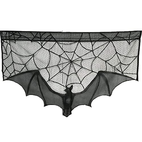 Hengqiyuan 5 Pcs Voile Transparente Kurzgardinen Bistrogardinen Halloween Spider Web Dekoration Geschenke für Freunde, 93×57 cm von Hengqiyuan