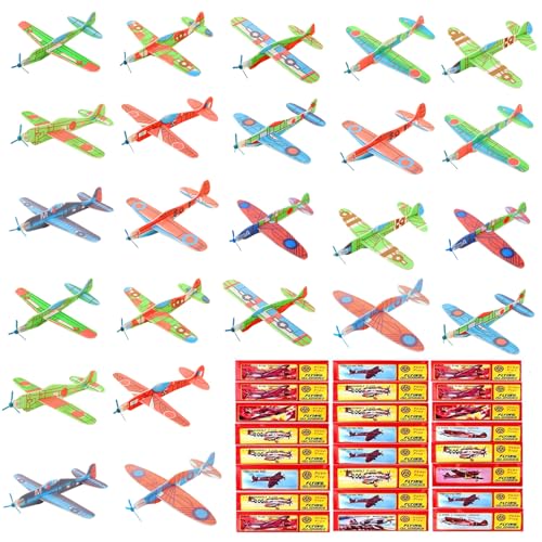 Hengrongshen 24 PCS Styropor Flugzeug, Styroporflieger Kinder, Flugzeug Styropor Kinder, Styropor Flugzeuge für Kinder, Manual Throwing Aeroplane Toy, Ideal für Kinder Party Geschenke von Hengrongshen