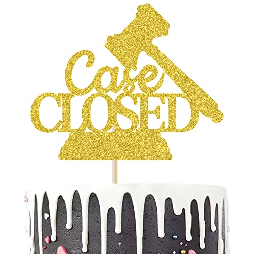 Gold Glitter Case Closed Cake Topper - Congrats Lawyer Cake Topper - 2022 Law School Graduation, College Graduate Party Dekorationen Supplies von Hequoyer