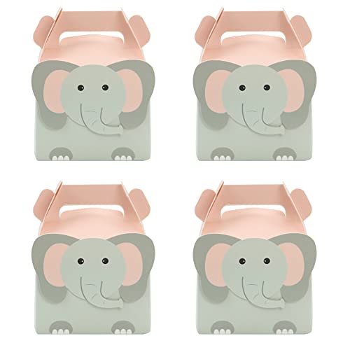 24 Stück Tierische Papiertüten Geschenkboxen,Cupcake Boxen Geschenktüten Gastgeschenkboxen Geschenktüten Süssigkeiten Tüten Geschenktüten mit Henkel Kindergeburtstag Geschenkverpackung,Elefant von Herbests