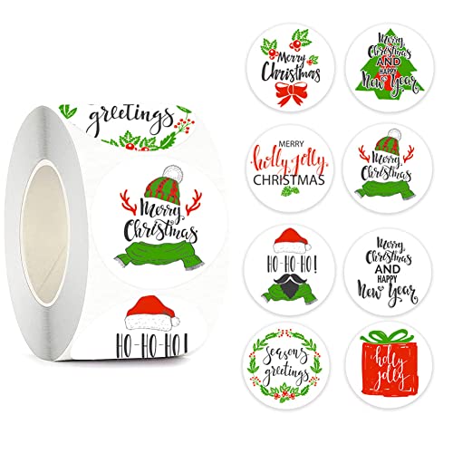 500 Stück Weihnachtsaufkleber Rund Etiketten Merry Christmas Sticker Frohe Weihnachten Selbstklebend Geschenkaufkleber Weihnachten Aufkleber Für Weihnachten Umschlag Geschenktüten Papiertüten von Herbests