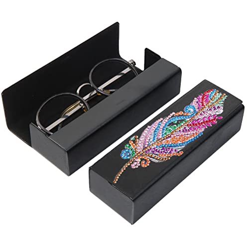 5D Diamant Malerei Brillenetui,DIY Brillenetui Aufbewahrungsbox Strass Malerei Stickerei Brillenetui Leder Schutzhülle für Brillen Sonnenbrille mit Magnetverschluss für Frauen Mädchen erwachsene von Herbests