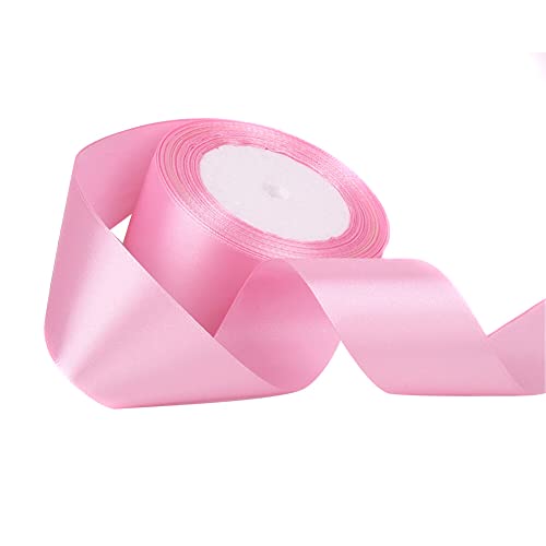 Herbests Satinband Rosa 38mm Breit,22 Meter Breit Schleifenband Dekoband Geschenkband Bänder zum Basteln für Geschenkverpackungen Blumensträuße,Nähprojekte,Schleifenherstellung,Partydekoration von Herbests