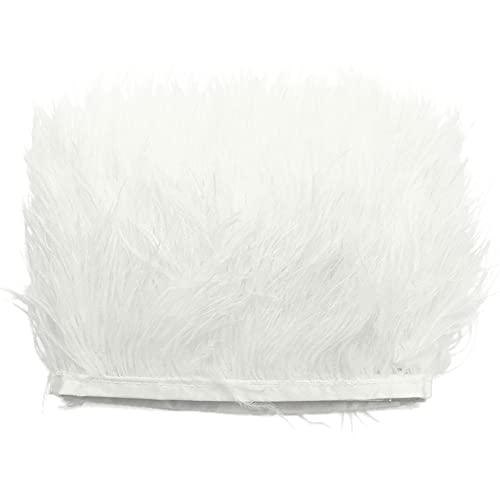 Türkei Federn Fringe Trim,2M Natürlichen Flauschigen Feder Fransen mit Satinband zum Nähen DIY Deko Federn basteln DIY Cape Schal Rock Halloween Kleid Weihnachten Kostüme Dekoration Ostern,Weiss von Herbests