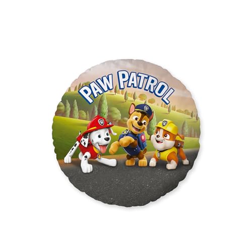 Herding Rundkissen Paw Patrol, 50 cm Durchmesser, Weiches Deko- und Kuschelkissen fürs Kinderzimmer, 100% Polyester von Herding