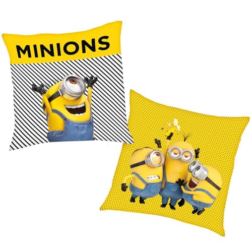 Klaus Herding GmbH Carl & Team | Minions | 40 x 40 cm | Kinder Deko-Kissen | Kuschelkissen von Herding