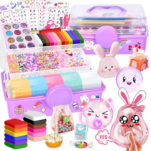 Herenear 96 Stück Nano Tape Bubbles Set für Kinder, Nano Tape Bastel Set mit 5 Rollen Nanoband (5cmx3m) + 12 Toner, DIY Nano Doppelseitiges Klebeband, Blow Bubble Tape ab 3 Jahren Mädchen, Jungen von Herenear