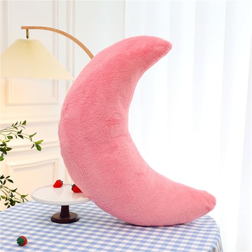 Herfair Kuschelkissen Kinder Mondkissen Weiche Flauschige Mondform Sofakissen Zierkissen Plüsch Kissen für Kinderzimmer Deko (Rosa,65 cm/25.6 in) von Herfair