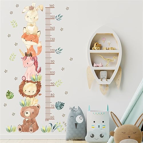 Herfair Messlatte Kinder Höhe Diagramm Wandtattoo Wildtiere Messlatte Kinderzimmer Wandsticker Selbstklebende Wandaufkleber Messlatten Wand Stickers für Kinderzimmer (Bär) von Herfair