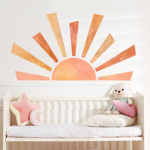 Herfair Wandtattoo Sonne Kinderzimmer Wandsticker, Boho Dekor Wandaufkleber DIY Selbstklebend Wandtattoo für Mädchen Junge Babyzimmer Kinderzimmer Wanddeko von Herfair