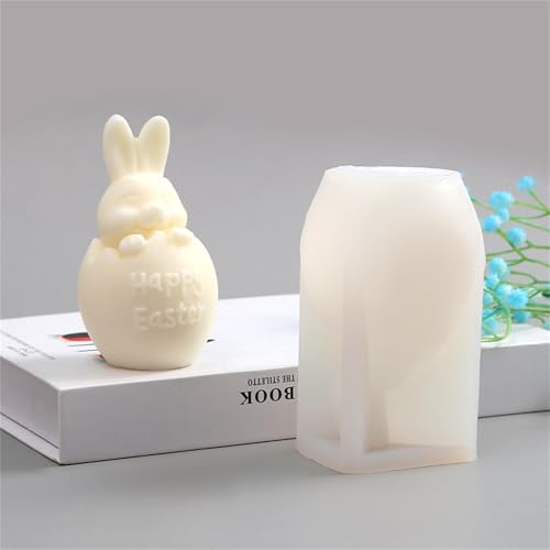 Herifam Silikonform Ostern Gießformen Silikon Hase Giessformen Kerzenformen zum Gießen DIY Gießform Frühling Handwerk von Herifam