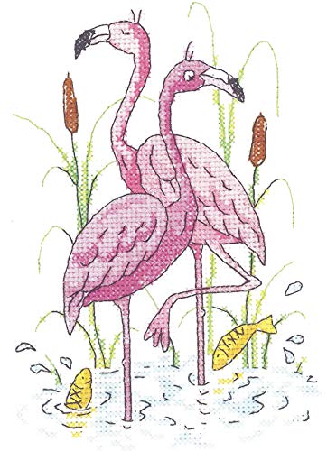 Heritage Kreuzstich Set Aida "Flamingos", Zählmuster, KCFL1497-A, 11,5x17cm von Heritage