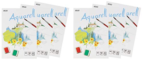 Herlitz Aquarellblock 495457 A4 20 Blatt 6er Packung von Herlitz diverse