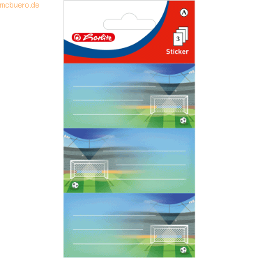 10 x Herlitz Buchetiketten Motiv 5 3 Blatt Fußball von Herlitz