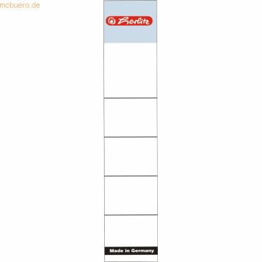 10 x Herlitz Ordnerrückenschilder 36x190mm selbstklebend weiß VE=10 St von Herlitz