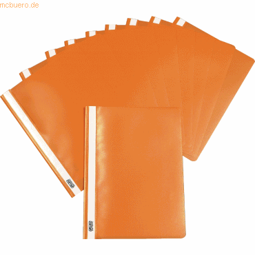 10 x Herlitz Schnellhefter A4 PP orange von Herlitz