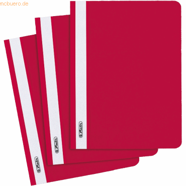 10 x Herlitz Sichthefter PP A5 rot von Herlitz