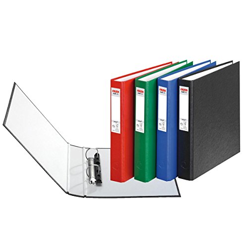 4 Herlitz Ringbücher/DIN A5 Ringbuch mit 2-Ringe/je 1x rot blau schwarz grün von Herlitz