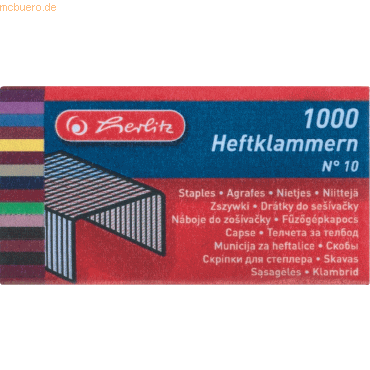 4 x Herlitz Heftklammern Nr.10 VE=2000 Stück von Herlitz