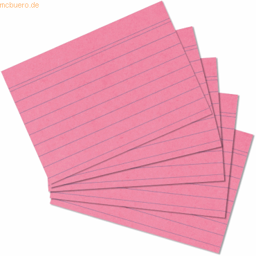 4 x Herlitz Karteikarten A5 liniert rosa VE=100 Stück von Herlitz