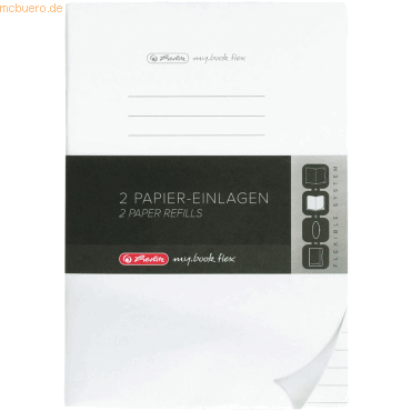 5 x Herlitz Einlagenheft flex A5 40 Blatt liniert (21) VE=2 Stück von Herlitz