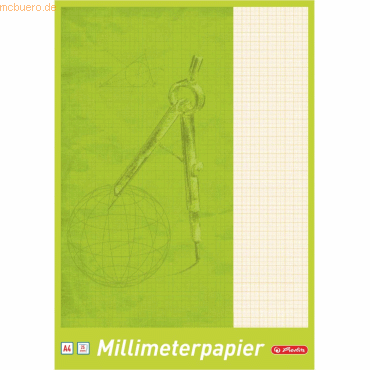 5 x Herlitz Millimeterblock A4 25 Blatt von Herlitz