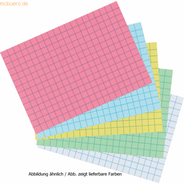 6 x Herlitz Karteikarten A6 kariert blau VE=100 Stück von Herlitz