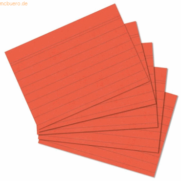 8 x Herlitz Karteikarten A7 liniert orange VE=100 Stück von Herlitz