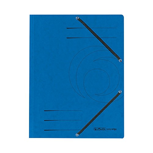 Eckspanner-Mappen|Herlitz Ausführung:mit 3 Einschlagklappen Farbe:blau von Herlitz