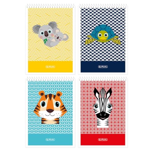 Herlitz Collegeblock A6 Cute Animals | 40 Blatt kariert | Kindernotizbuch | Softcover | Optimal für Notizen zur Schule Büro | Tiere zur Auswahl von Herlitz