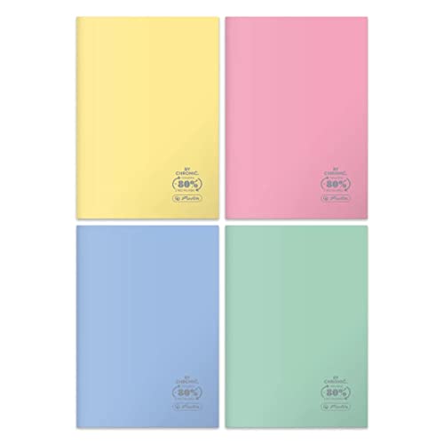 Herlitz® Schulheft A5 kariert 60 Blatt ECO PP | Softcover | Brulion Notizblock Skizzenbuch | Zum Schreiben der Kalligraphie Schule Studienschüler | Universal | Pastell Colors von Herlitz