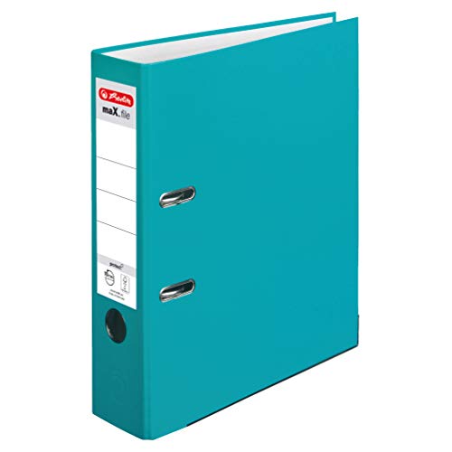 Herlitz 10094829 Ordner maX.file protect A4 (8 cm mit Einsteckrückenschild) türkis von Herlitz