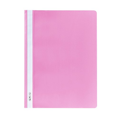 Herlitz 10386969 Schnellhefter A4 PP mit transparentem Vorderdeckel, 10 Stück, rosa von Herlitz