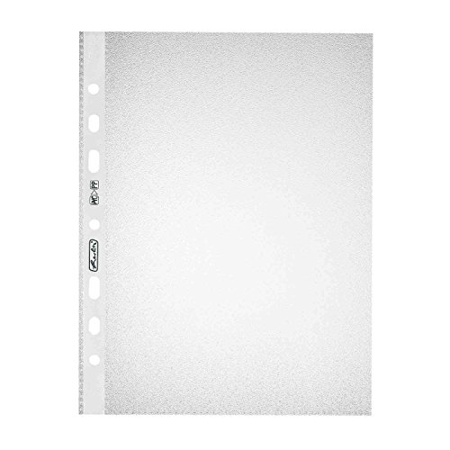 Herlitz 10468585 Prospekthülle A5 Standard genarbt, 100er Packung, PP, 0,055 mm, transparent von Herlitz