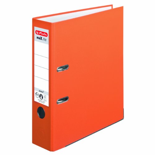 Herlitz 10556470 Ordner maX.file protect A4 (8 cm mit Einsteckrückenschild) orange von Herlitz