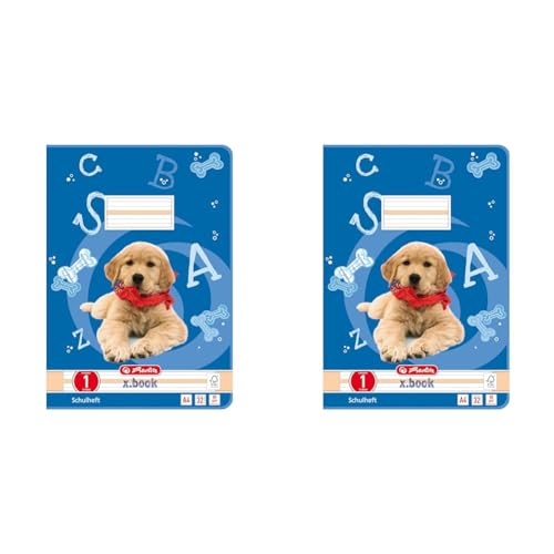 Herlitz 10767242 Heft A4 Lineatur 01, 32 Blatt, Motiv: Hund, FSC Mix, 5 Stück (Packung mit 2) von Herlitz