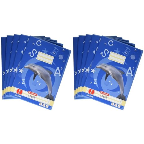 Herlitz 10767267 Heft A4 Lineatur 02, 32 Blatt, Motiv: Delfin, FSC Mix, 5 Stück (Packung mit 2) von Herlitz