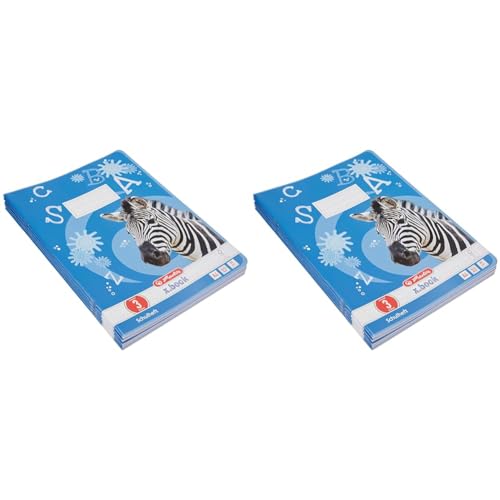 Herlitz 10767283 Heft A4 Lineatur 03, 32 Blatt: Motiv: Zebra, FSC Mix, 5 Stück (Packung mit 2) von Herlitz