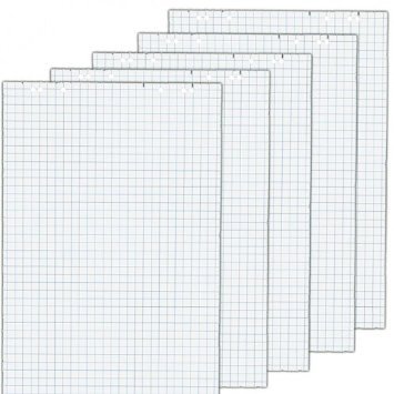 Herlitz 10834141 Flipchartblock, 68x99cm (kariert/gelocht), 5 Blöcke (20 Blatt je Block) (3, Blöcke ohne Zubehör (je 5 im Karton)) von Herlitz