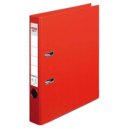 Herlitz 10834737 Ordner maX.file protect+ (A4, 5 cm, Voll-Folienbezug) rot von Herlitz