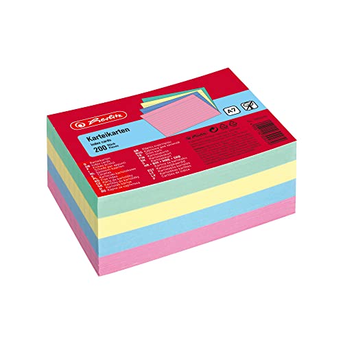 Herlitz 10836245 Karteikarte A7 200 Stück, bunt von Herlitz