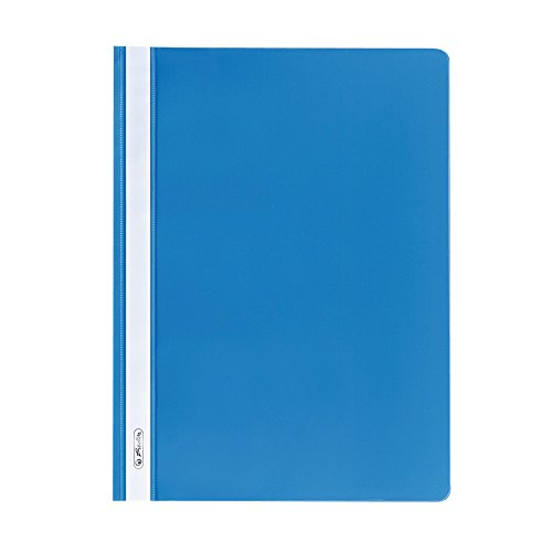 Herlitz 10839413 Schnellhefter A4 mit transparentem Vorderdeckel, 10 Stück, hellblau von Herlitz