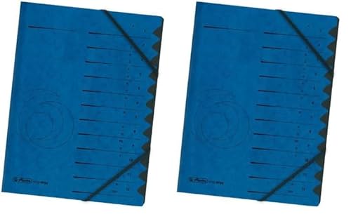 Herlitz 10843316 Ordnungsmappe Register 1-12 blau (Packung mit 2) von Herlitz