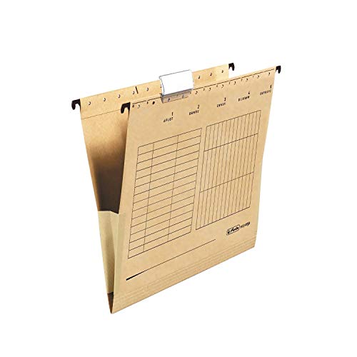 Herlitz 10843373 Hängetasche (A4 mit Leinenfröschen) Karton braun, 32 x 23,7 cm (50 Stück) von Herlitz