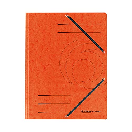 Herlitz 10843878 Einschlagmappe A4 aus Quality-Karton mit Gummizug, orange von Herlitz