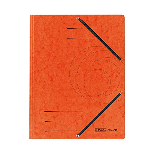 Herlitz 10843878 Einschlagmappe A4 mit Gummizug, orange, 25 Stück von Herlitz