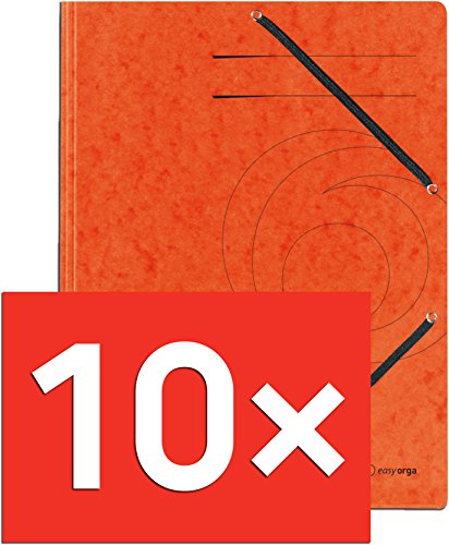 Herlitz 10843878 Einschlagmappe mit Gummi A4 | 10er Pack Orange von Herlitz