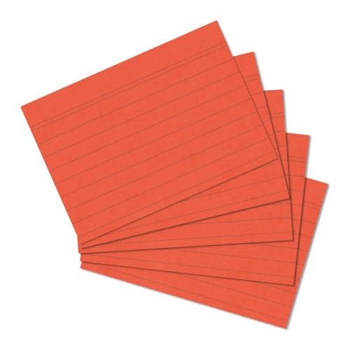 herlitz Karteikarte A5, liniert, orange, 100 Stück von Herlitz