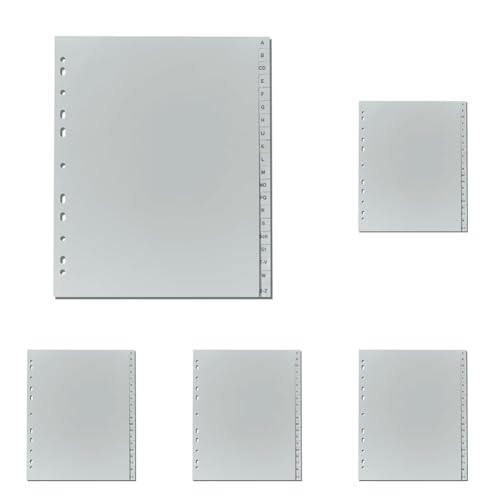 Herlitz 10901718 Register A-Z, 24 x 29,7 cm, Überbreite, PP, Eurolochung (Packung mit 5) von Herlitz